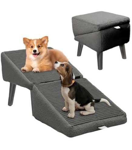 2-in-1 Convertible Wooden Home Step Stool Dog Ramp Stairs