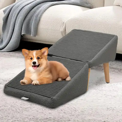 2-in-1 Convertible Wooden Home Step Stool Dog Ramp Stairs