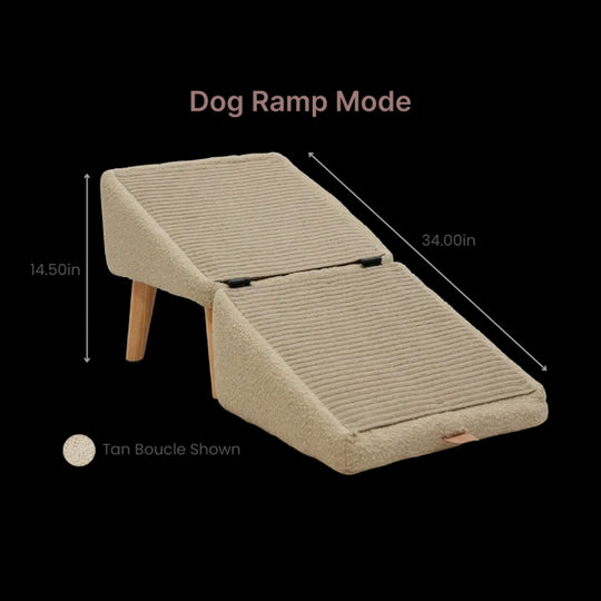 2-in-1 Convertible Wooden Home Step Stool Dog Ramp Stairs
