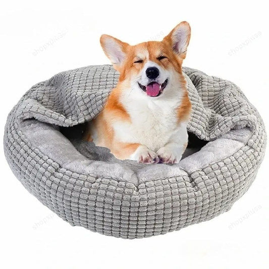Cozy Donut Dog Bed - Washable Orthopedic Cave Bed for Small Dogs & Cats-02