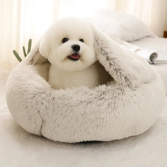 Dogegis™ Calming Dog Cave Bed | Plush Fluffy Anti-Anxiety Cat & Dog Cave Bed