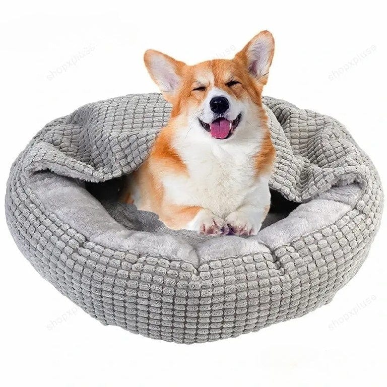 Cozy Cave Pet Anxiety Calming Bed-gray