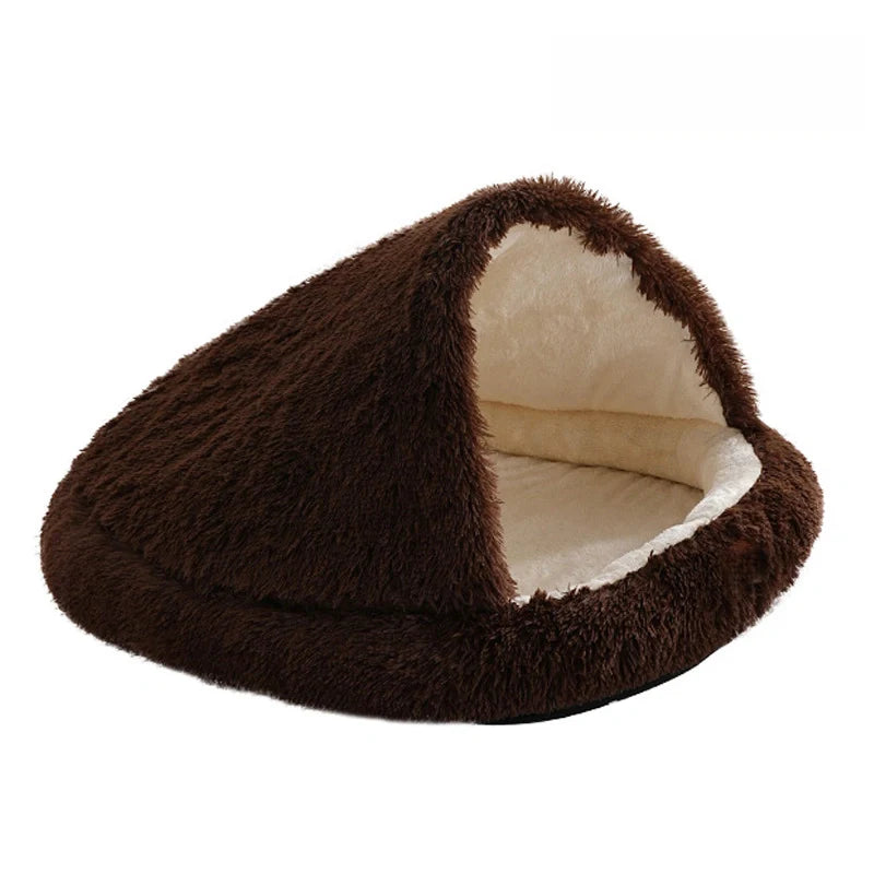 Cuddle Cave Pet Bed — Ultra-Soft Anxiety Relief Hideout for Dogs & Cats-Darkcoffee-3