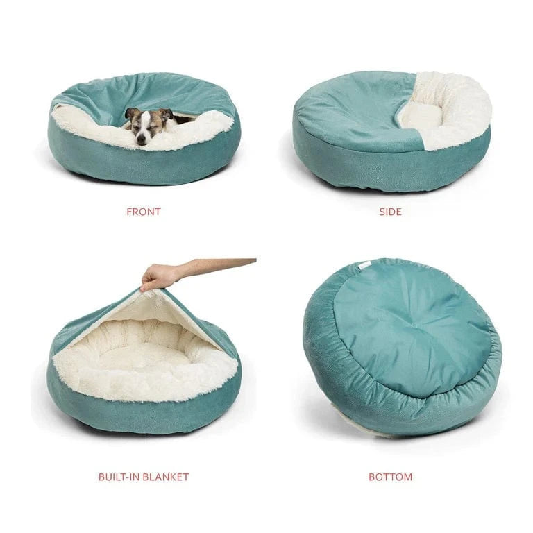cozy cave dog bed with cover for dogs
