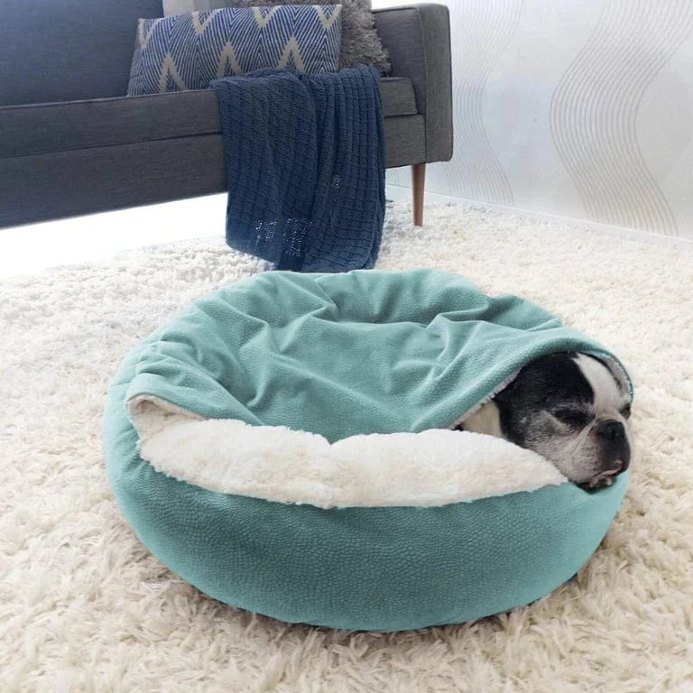cozy cave dog bed with cover for dogs