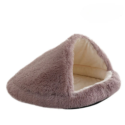 Cuddle Cave Pet Bed — Ultra-Soft Anxiety Relief Hideout for Dogs & Cats-Beige