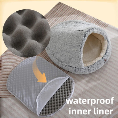 Cuddle Cave Pet Bed — Ultra-Soft Anxiety Relief Hideout for Dogs & Cats-Beige