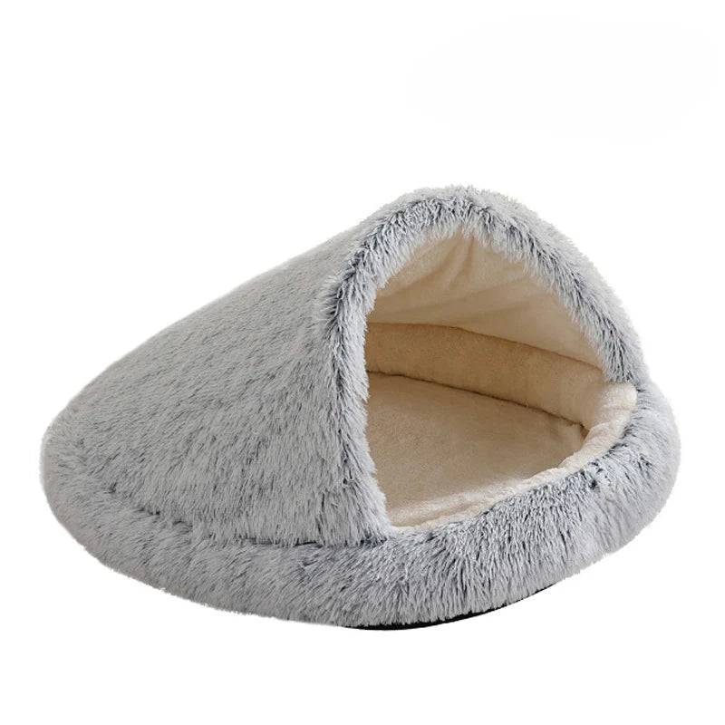 Cuddle Cave Pet Bed — Ultra-Soft Anxiety Relief Hideout for Dogs & Cats-Beige