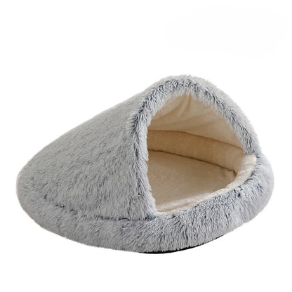 Cuddle Cave Pet Bed — Ultra-Soft Anxiety Relief Hideout for Dogs & Cats-Beige