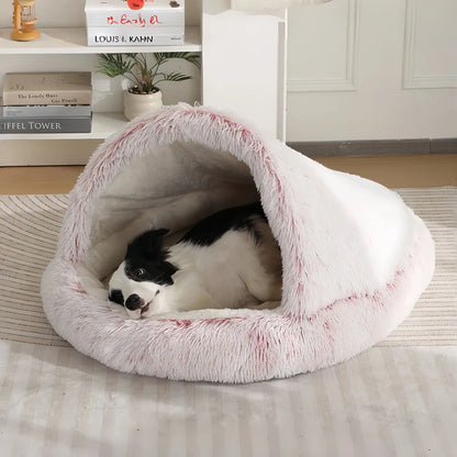 Cuddle Cave Pet Bed — Ultra-Soft Anxiety Relief Hideout for Dogs & Cats-Beige