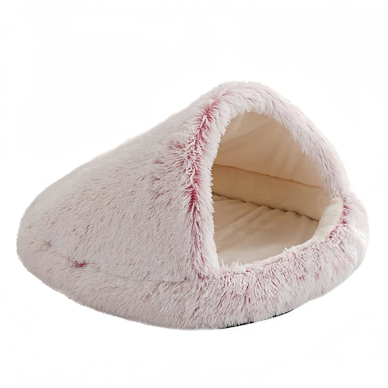 Cuddle Cave Pet Bed — Ultra-Soft Anxiety Relief Hideout for Dogs & Cats-Beige